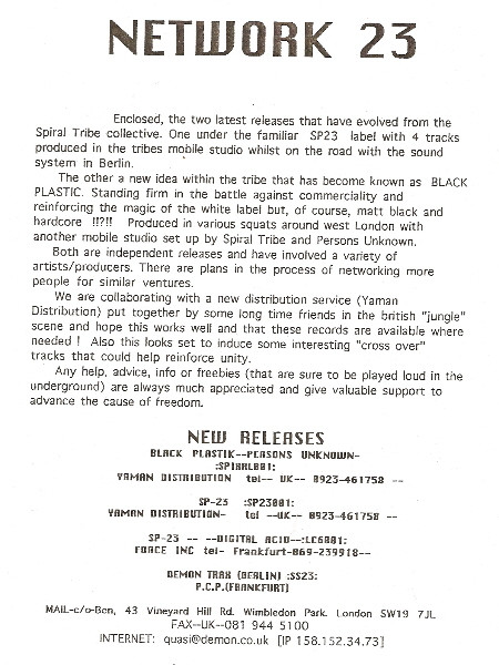 Black Plastik front label