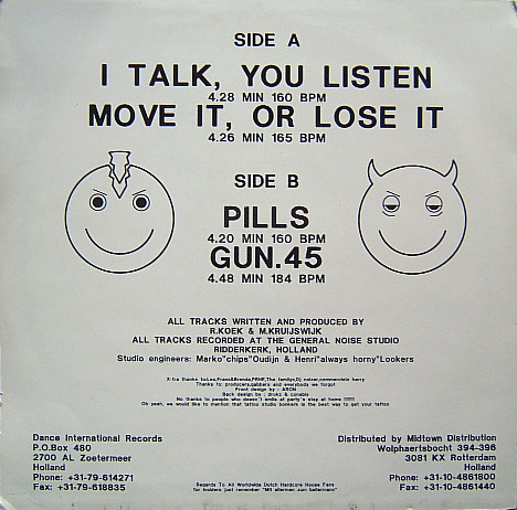 Violent Smile E.P. back cover