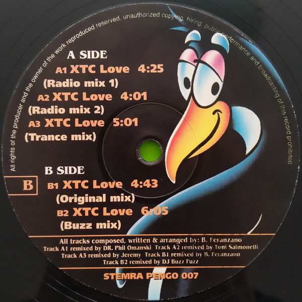 XTC Love (Remixes) back label