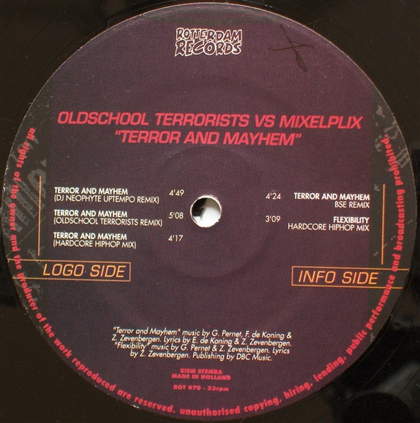 Terror And Mayhem front label