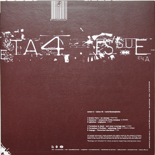 Issue 01 - Metathesiophobia back cover