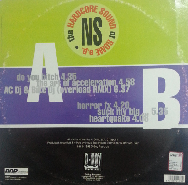 The Hardcore Sound Of Rome E.P. back cover