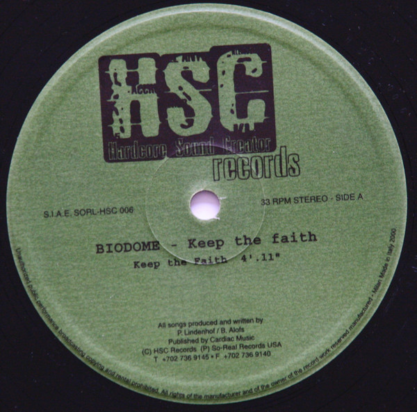 Keep The Faith front label