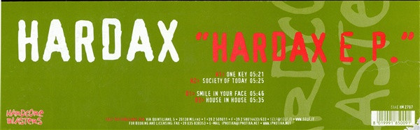 Hardax E.P. back label