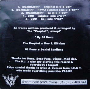 Dominatin' EP back cover