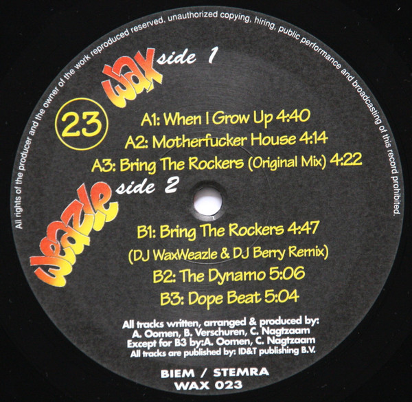 When I Grow Up front label