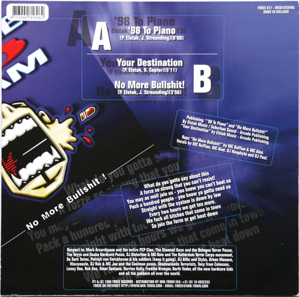 No More Bullshit back cover