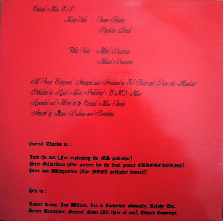 Critical Mass E.P. back cover