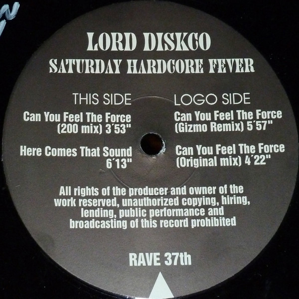 Saturday  Hardcore Fever E.P. front label