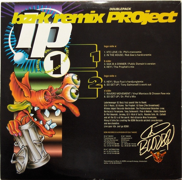 BZRK Remix PROject LP Volume 1 back cover