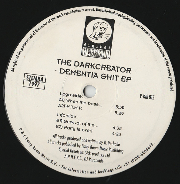 Dementia Shit EP front label