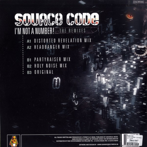 I'm Not A Number! (The Remixes) back cover