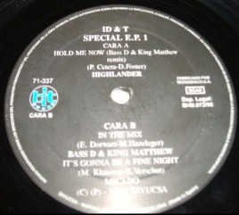 ID&T Special E.P. 1 front label