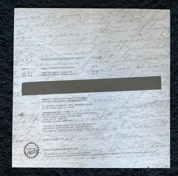 Forgotten Moments: Ophidian Remixes back cover