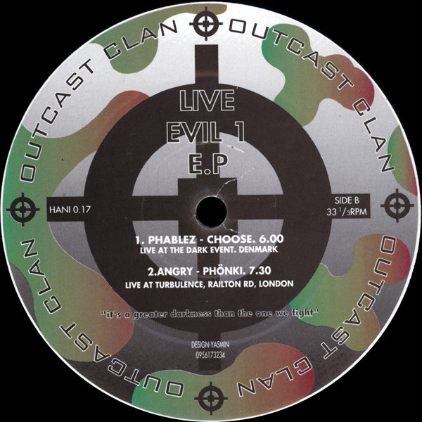 Live Evil 1 E.P back cover