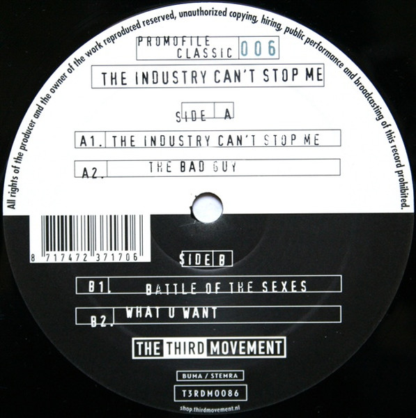 Promofile Classic 006 - The Industry Can't Stop Me back label