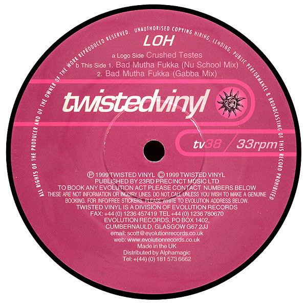 Crushed Testes / Bad Mutha Fukka front cover