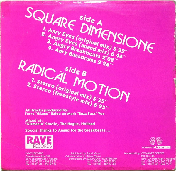 Angry Eyes / Stereo back cover