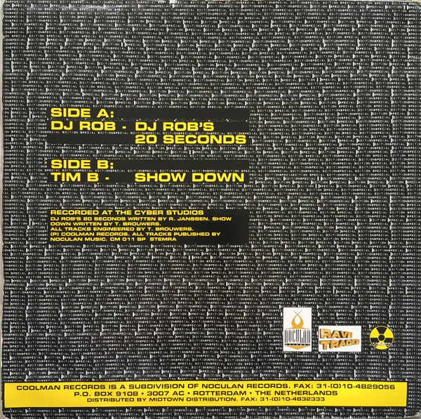 DJ Rob's 20 Seconds / Show Down back cover