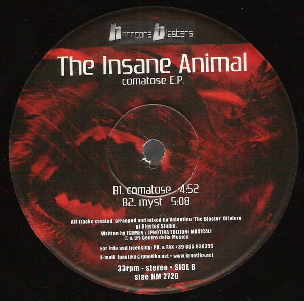 Comatose E.P. back cover