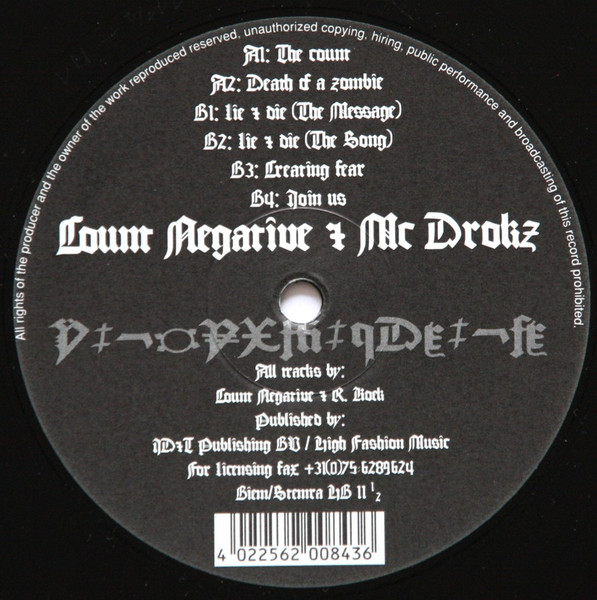 Death Of A Zombie back label