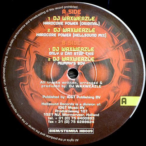 Hardcore Power E.P. front label