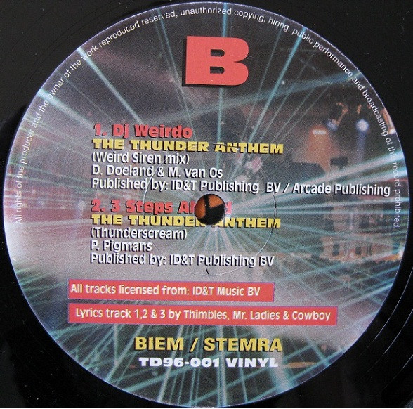 Thunderdome '96 - Dance Or Die! (The Thunder Anthems) back label