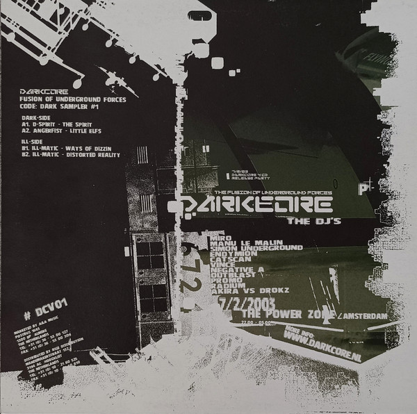 Darkcore - Fusion Of Underground Forces - Code: Dark Sampler #1 back label
