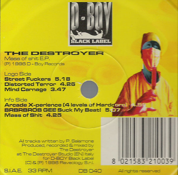 Mass Of Shit E.P. back label
