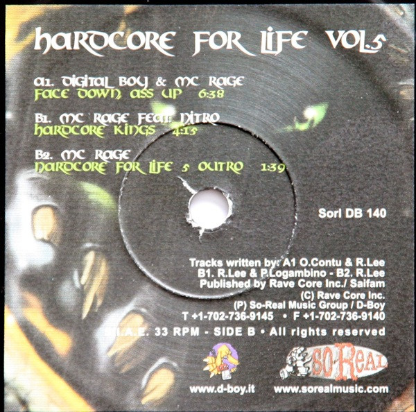 Hardcore For Life Vol. 5 front label