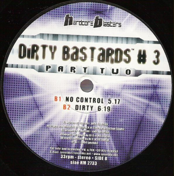 Dirty Bastards # 3 Part Two front label