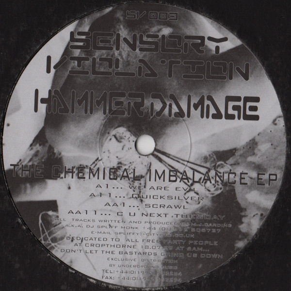 The Chemical Imbalance E.P back cover