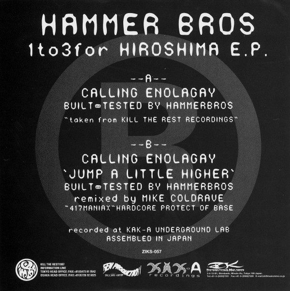 1to3for Hiroshima E.P. back cover