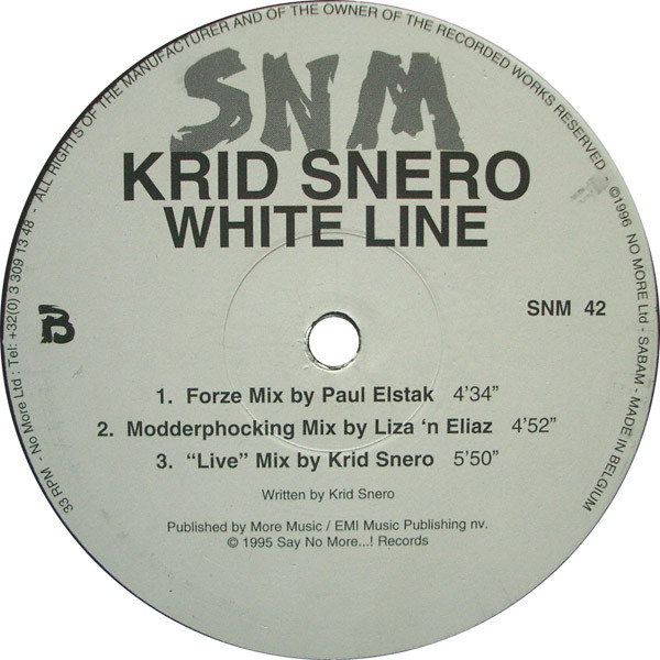 White Line 1996 Remixes front label