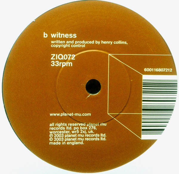 Shopliftin' Gabba / Witness back cover