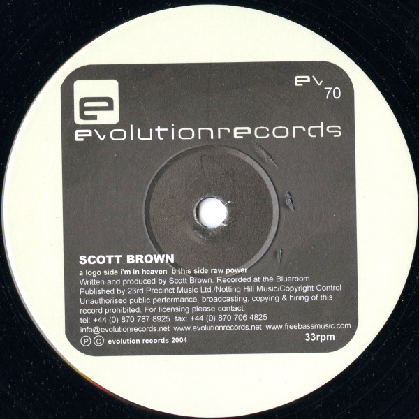 I'm In Heaven / Raw Power back label