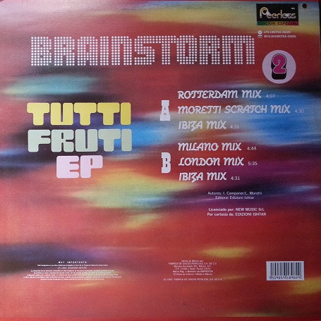 Tutti Fruti EP back cover