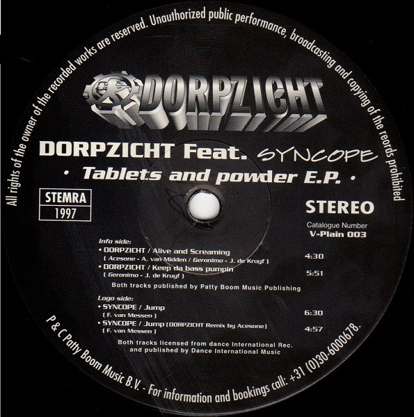 Tablets And Powder E.P. back cover