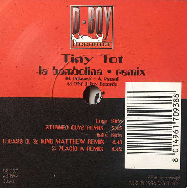 La Bambolina (Remix) front label