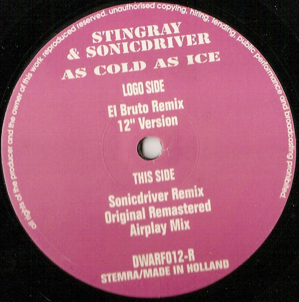 As Cold As Ice (The Remixes) back label