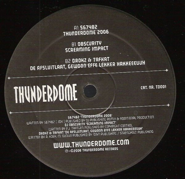 Thunderdome 2006 front label