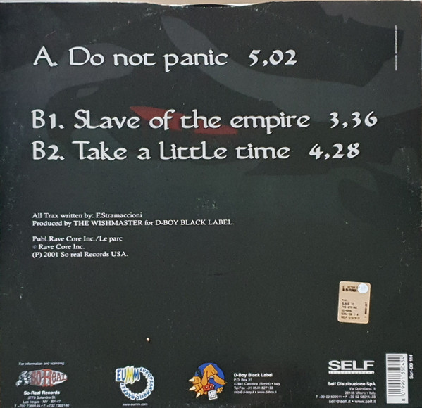 Slave Of The Empire EP back cover