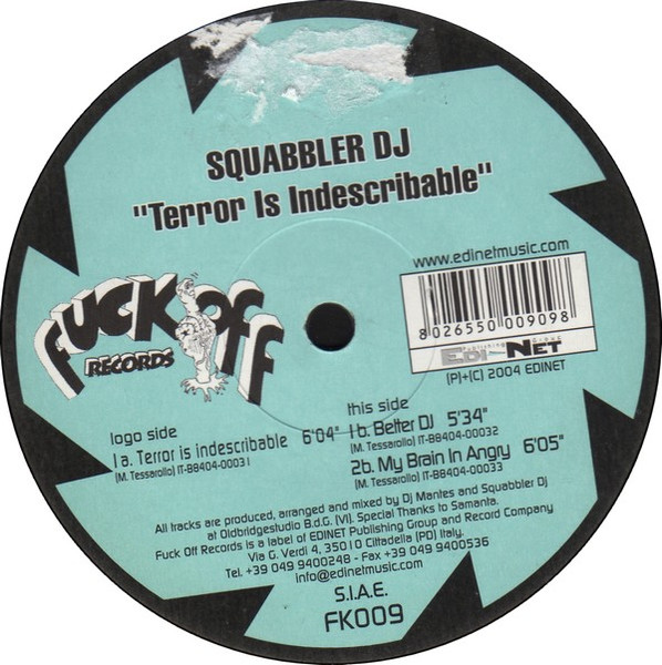 Terror Is Indescribable front label