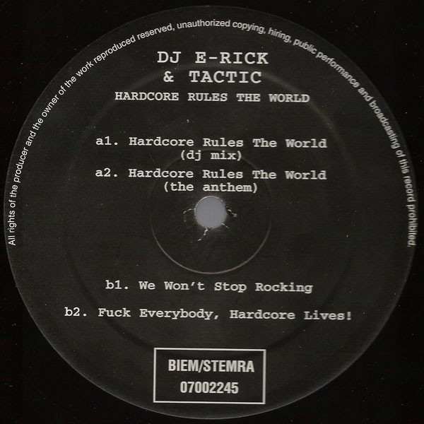 Thunderdome '98 (Hardcore Rules The World) front label