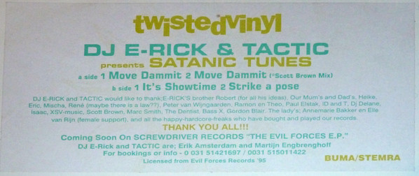 Satanic Tunes front label