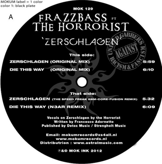 Zerschlagen front label