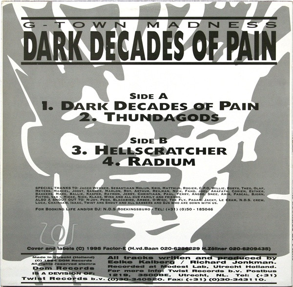 Dark Decades Of Pain back cover