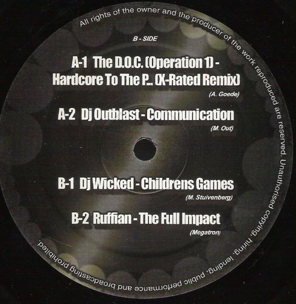 Hardcore Killa Beatz Part I back label