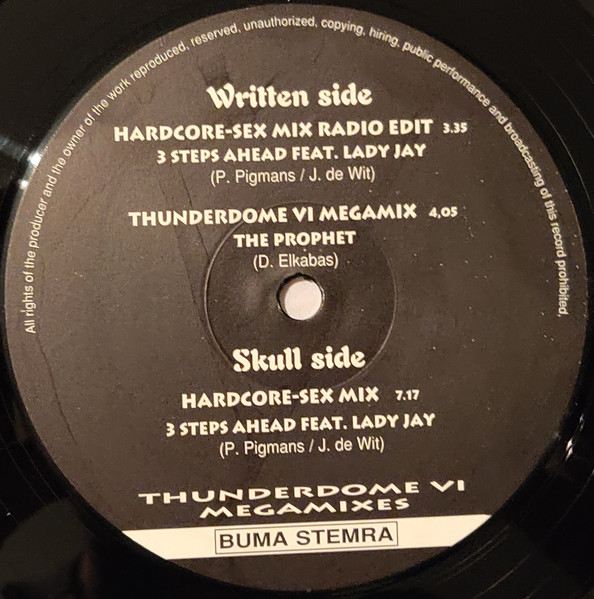 Thunderdome VI - The Megamixes back label