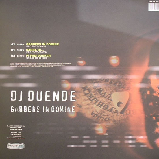 Gabbers In Domine back label